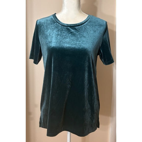 Old Navy Tops - Old Navy T-Shirt Top Velvet Small Teal Green Luxe Casual Workwear